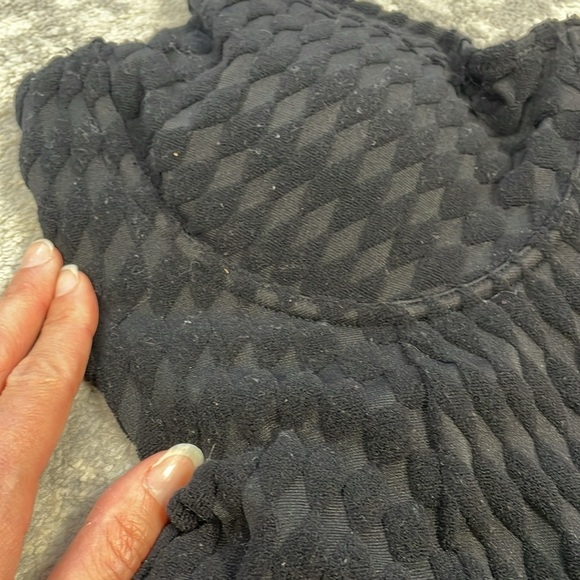 New Good American Black Jacquard Show Off One Piece Swimsuit Underwire Sz 5 - Picture 15 of 16